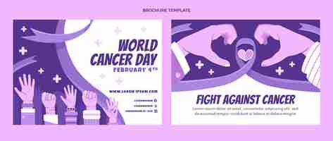 Free vector flat world cancer day brochure template