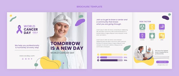 Free vector flat world cancer day brochure template