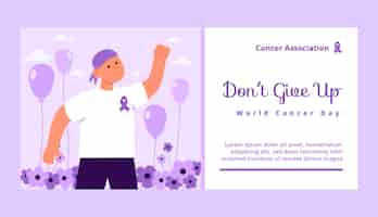 Free vector flat world cancer day horizontal banner template