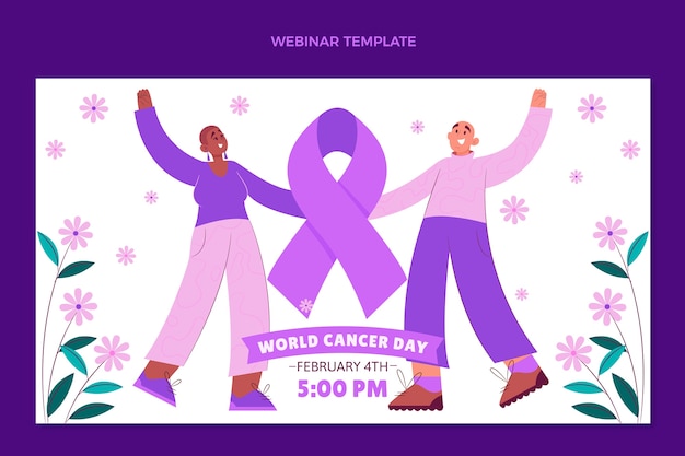 Free vector flat world cancer day horizontal banner