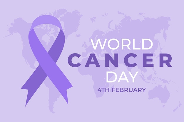 Flat world cancer day illustration