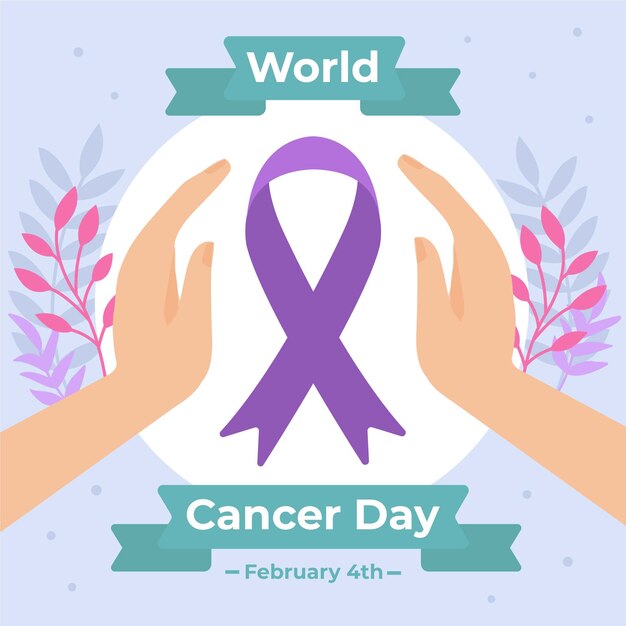 Free vector flat world cancer day illustration