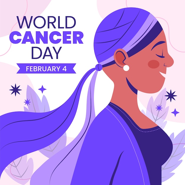 Free vector flat world cancer day illustration