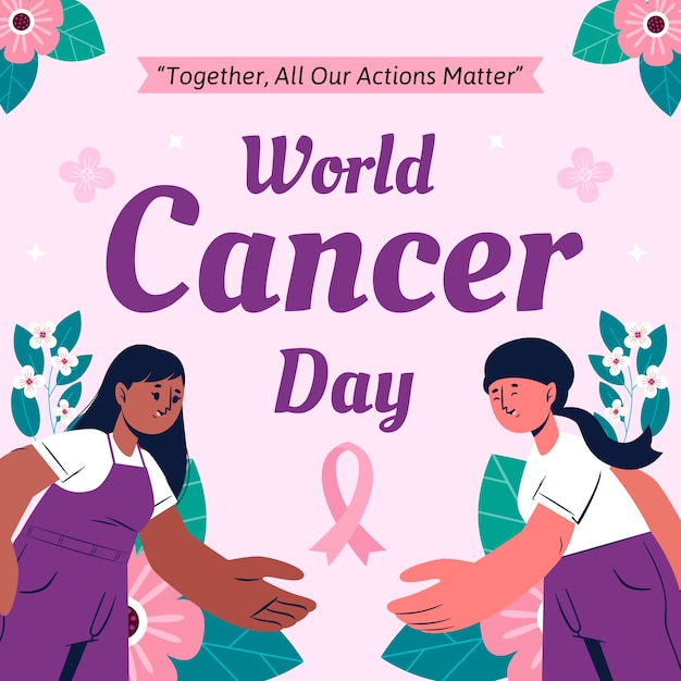 Free vector flat world cancer day illustration