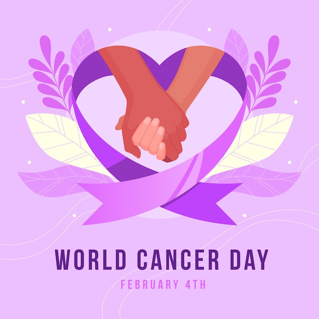 Free vector flat world cancer day illustration