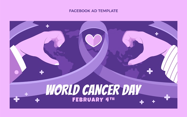 Free vector flat world cancer day social media promo template