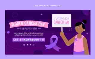 Free vector flat world cancer day social media promo template
