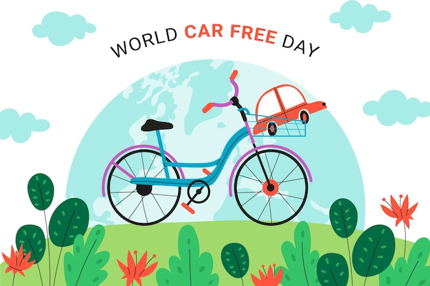 Free vector flat world car free day background