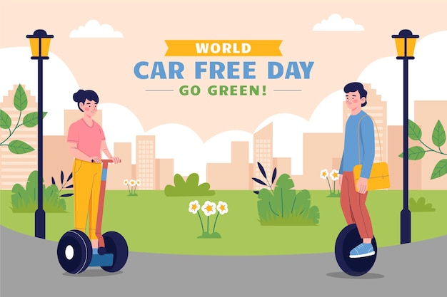 Free vector flat world car free day background