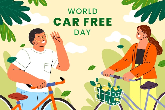 Free vector flat world car free day background