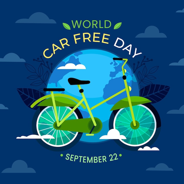 Free vector flat world car free day