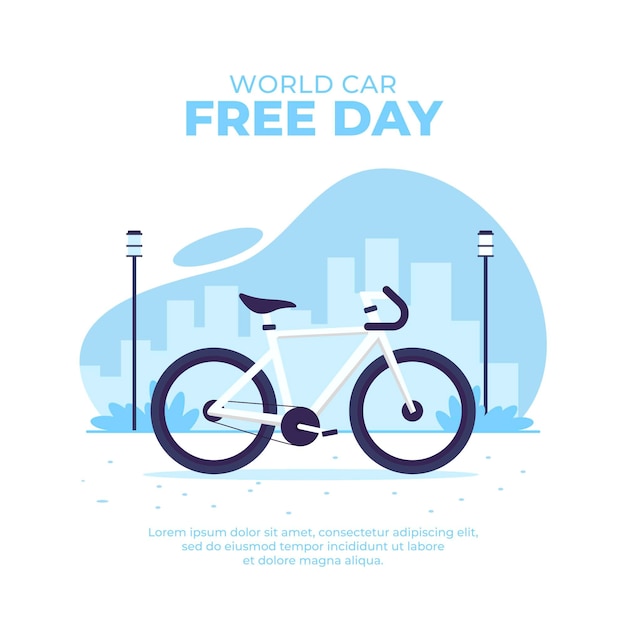 Free vector flat world car free day