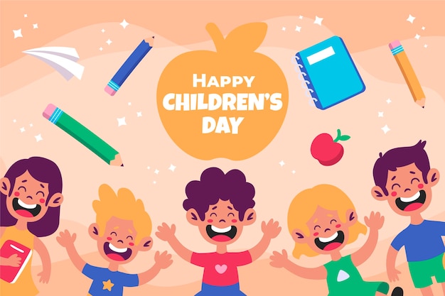 Free vector flat world children's day background