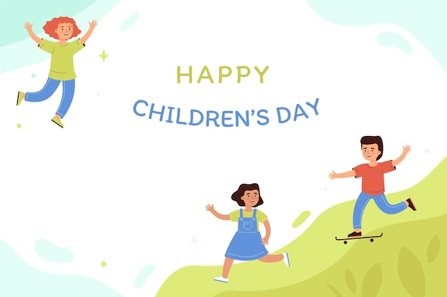 Flat world children's day background