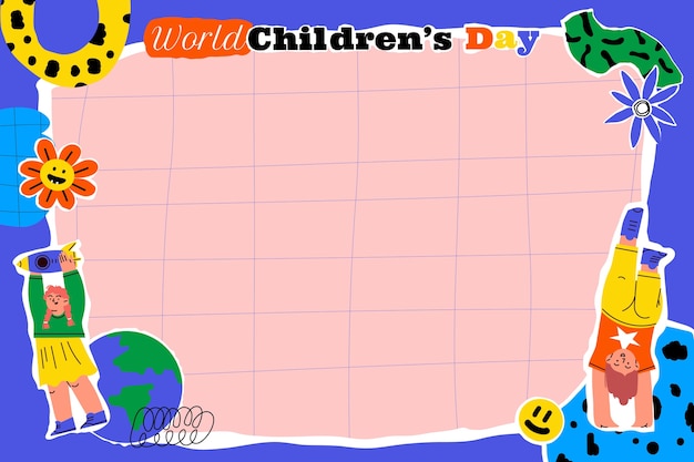 Free vector flat world children's day background