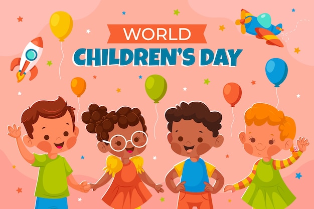 Free vector flat world children's day background