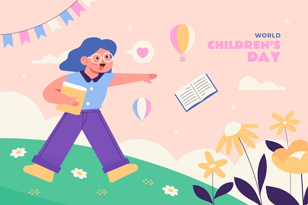 Free vector flat world children's day background