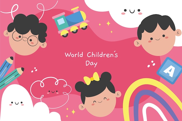 Free vector flat world children's day background