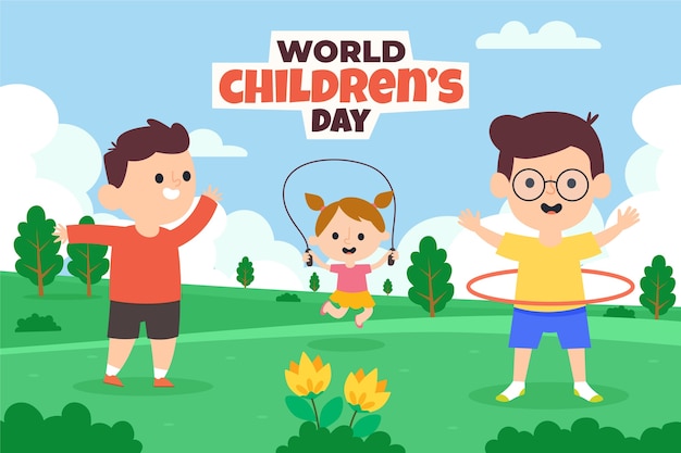 Free vector flat world children's day background