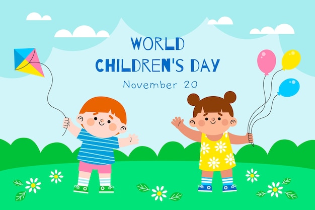 Free vector flat world children's day background