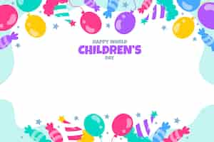 Free vector flat world children's day background