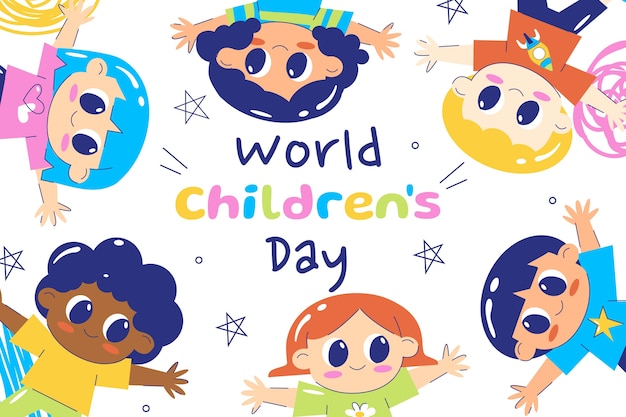 Flat world children's day background