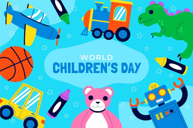 Free vector flat world children's day background