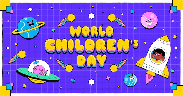 Free vector flat world children's day background