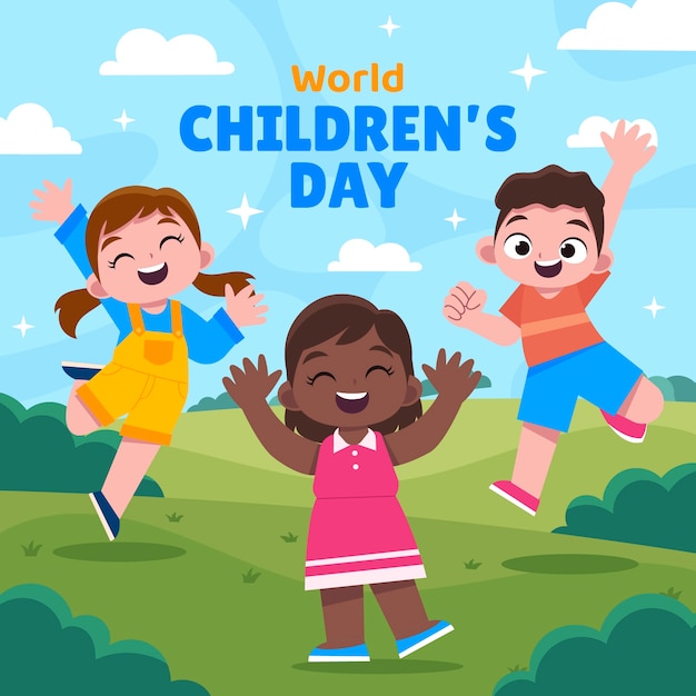 Free vector flat world children's day illustration