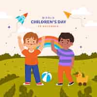 Free vector flat world children's day illustration