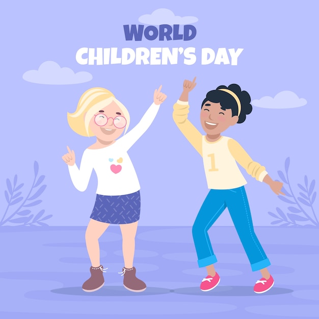 Flat world children's day illustration