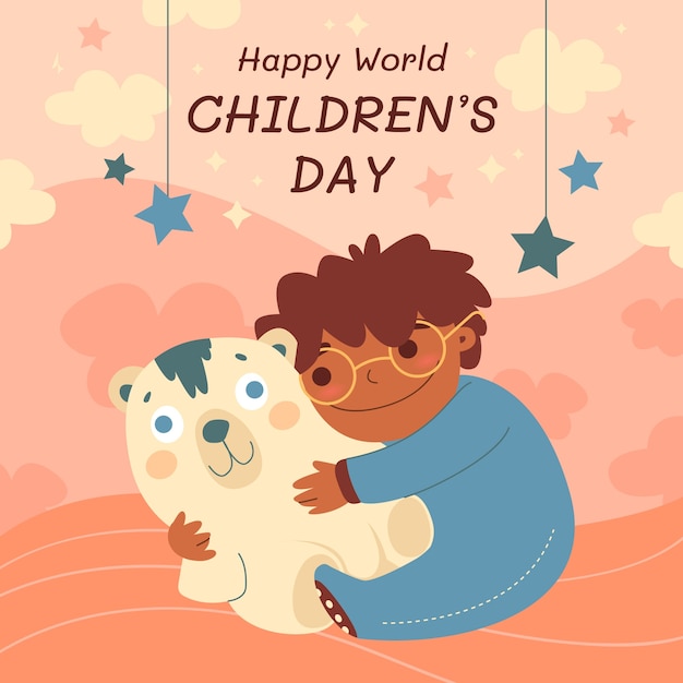 Free vector flat world children's day illustration