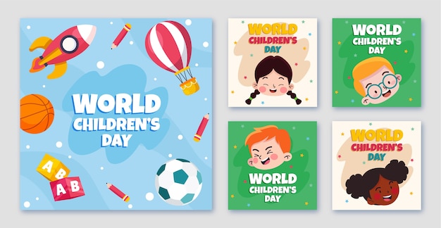 평평한 세계 어린이 날 인스타그램 게시물 모음