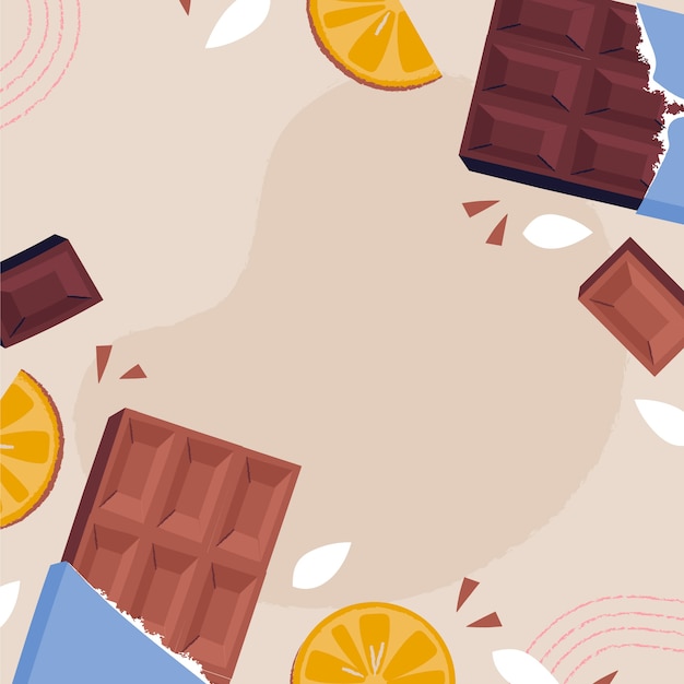 Free vector flat world chocolate day background with chocolate