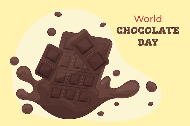 Free vector flat world chocolate day background