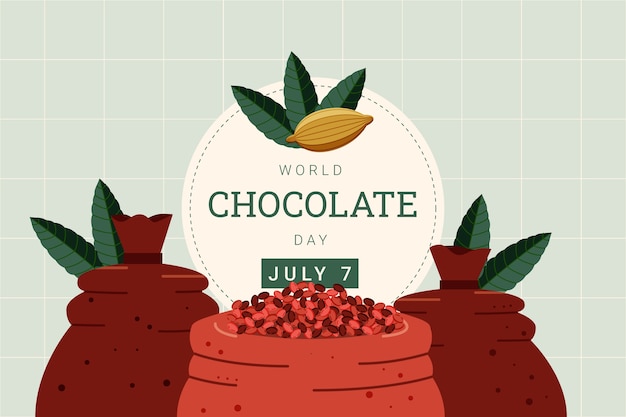 Flat World Chocolate Day Background