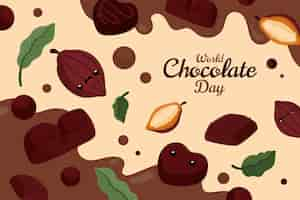 Free vector flat world chocolate day background