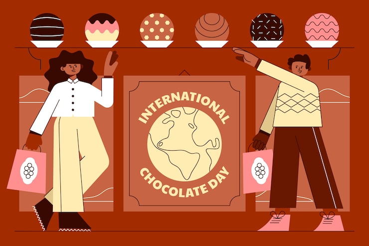 Free Vector flat world chocolate day background