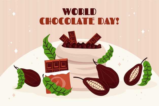 Free vector flat world chocolate day background