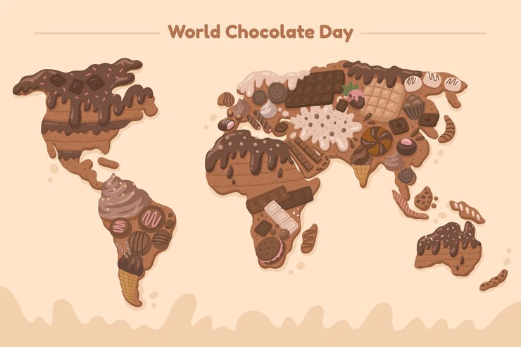 Free Vector flat world chocolate day background