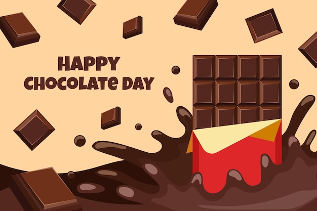 Flat World Chocolate Day Illustration