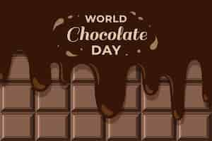 Free vector flat world chocolate day illustration