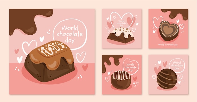 Плоский всемирный день шоколада в instagram