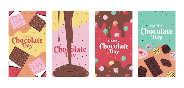 Плоский всемирный шоколадный день instagram истории