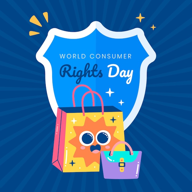 Free vector flat world consumer rights day illustration