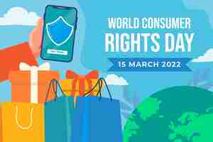 Free vector flat world consumer rights day illustration