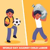 Free vector flat world day against child labour illustration