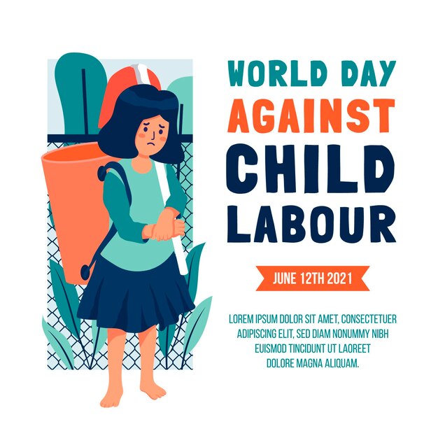 Free Vector Flat World Day Against Child Labour Illustration