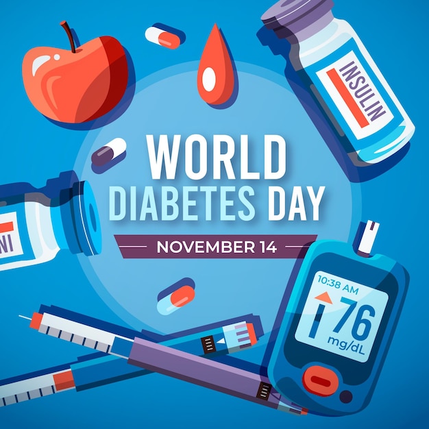 Flat world diabetes day background