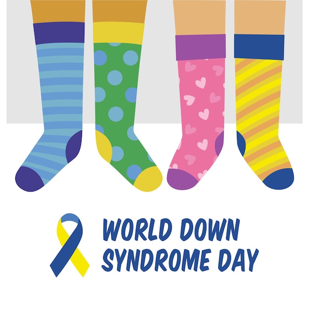 Flat world down syndrome day illustrated